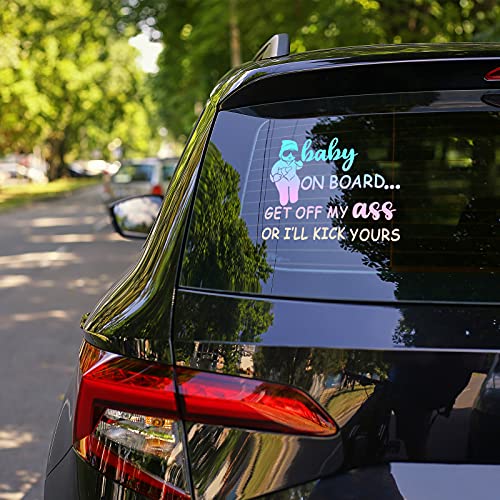 2 Pieces Baby on Board Sticker Baby on Board Sign Baby Car Decal Kids on Board Car Removable Car Safety Sign for Cars Trucks Window Vehicle Bumper New Drivers