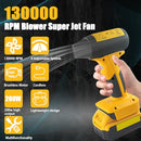 Jet Dry Mini Blower,Jet Fan 130000 RPM Wind Speed 4-Speed Control Compatible with Dewalt 20V Lithium Battery，Super Jet Fan Blower for Drying, Cleaning (Battery not Included)