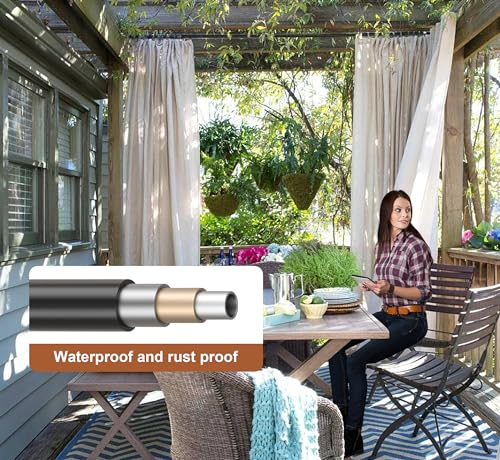 Black Curtain Rods for Windows 66 to 120, Outdoor Blackout Curtain Rod Set of 2, Wrap Around Industrial Heavy Duty Curtain Rods 2 Pack, 1 Inch Drapery Rods, Rustic Pipe Curtain Rod 72-144 Inch