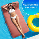 Upholstered Stylish Pool Float Lounger Recliner, Large Floating Chair & Backrest, Heavy Duty Lake, Beach, Adults & Kids - Comfortable Tube, Durable Water Floaty Tanning Lounge - Terracotta