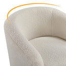 Yaheetech Accent Chair, Cozy Living Room Chairs with Soft Padded, Furry Sherpa Barrel Chair Sturdy Legs, Modern Armchair for Living Room Bedroom Reception Room Office Reading Room, Ivory