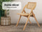 LEVEDE Wooden Dining Chairs, Set of 2 Reading Seating with Breathable Rattan Seat, Casual Cafe Chairs for Indoor Outdoor, Home Furniture for Dining Room, Living Room, Camping, Courtyard (Color Oak)