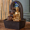 Zen'Light Buddha Bhava Indoor Fountain, Zen Decor, Ideal for Meditation and Relaxation, Table Fountain with Closed Circulation, Colour-Changing LED Lighting, Water Flows on 3 Levels, Height 26 cm