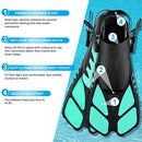 ZEEPORTE Mask Fin Snorkel Set with Adult Snorkeling Gear, Panoramic View Diving Mask, Trek Fin, Dry Top Snorkel +Travel Bags, Diving Package for Lap Swimming