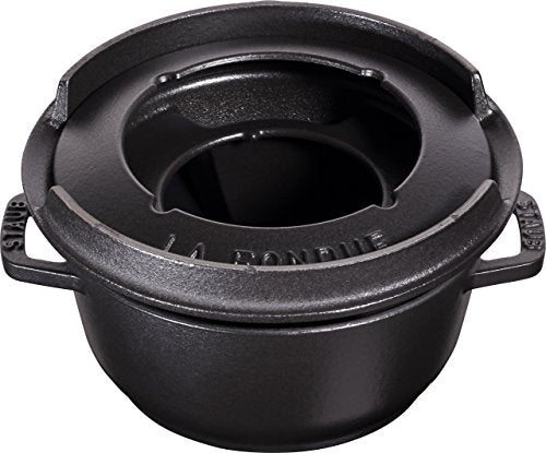 STAUB Fondue Set of 4 Forks, Cast Iron, 16 cm, 1.1 L, Suitable for Cheese, Chocolate and Meat Fondue, Black