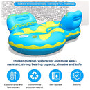 X XBEN Double Pool Floats for Adults, 2 Person Pool Raft for Swimming Pool with Cup Holder and Handles,Floating Lounge Chair with Headrest, Portable Pool Hammock Floaties with Mesh Bottom for Kids