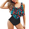 YNIQUE 2 Piece Bathing Suits Tummy Control Swimsuits for Women Top Ruffle Swimwear with High Waisted Bottom Tankini Bikini Set
