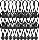 Vashly 30Pack Ball Bungee Cords Whit Balls 6 inch Black Heavy Duty Versatile Tarp Tie Down Strap Cord,for Holding Camping Tents Cargo Canopy Pool Cover Holding Wire and Hoses