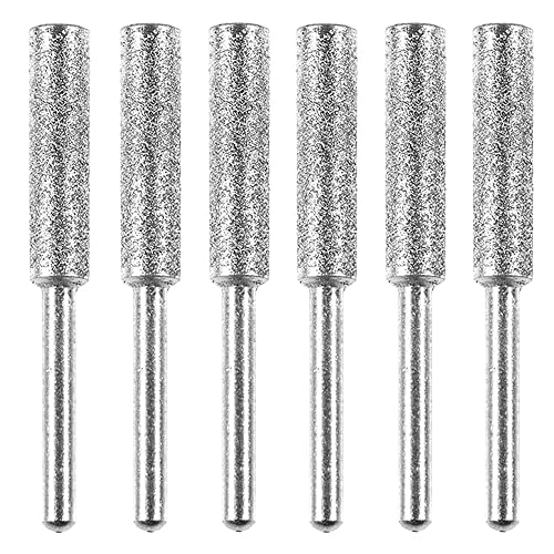 Grinding Stone File, 24PCS Drill Accessory, 4mm Diamond Burr Titanium Plated Diamond Chainsaw Sharpener Burr Grinding Stone File for Precise Quick Easy Sharpening of Chain Saw Blade