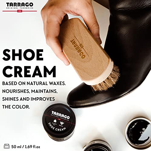 Tarrago Shoe Cream - Professional Shoe Polish with Carnauba wax to Re-Color and Polish - Smooth Leather Shoes and Boots- Over 100 Colors - 50 Ml/ 1.7Fl. Oz - Red