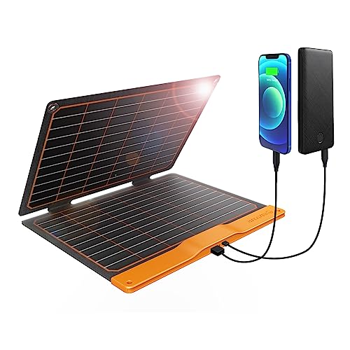 20W Small USB Solar Panel Charger 5V USB-A USB-C Foldable Portable Lightweight ETFE Power Emergency Panel IP67 Waterproof Hiking Camping Backpacking for Phones Tablets Power Bank