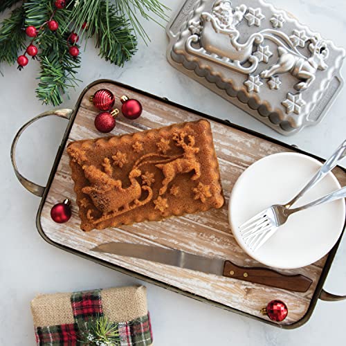 Nordic Ware NW 90848 Santa's Sleigh Loaf Pan Baking Tin Aluminium Grey