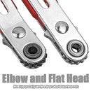 Bestgle 2 Pcs Mini Ratchet Wrench Set Flat Head & Elbow Head Cr-V Steel Reversible Ratcheting Wrenches with 1/4" Hex Drive Socket High Torque Offset DIY Hand Tools for Screwdriver Bits