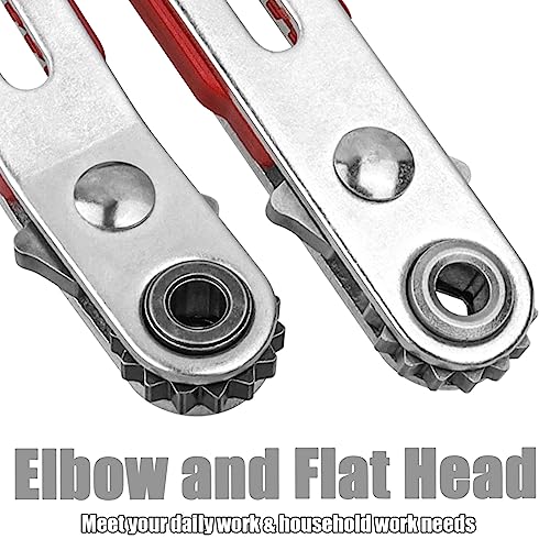 Bestgle 2 Pcs Mini Ratchet Wrench Set Flat Head & Elbow Head Cr-V Steel Reversible Ratcheting Wrenches with 1/4" Hex Drive Socket High Torque Offset DIY Hand Tools for Screwdriver Bits