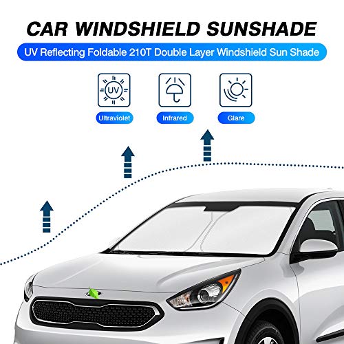 KUST Windshield Sun Shade for Kia NIRO 2017-2022 Accessories Sunshade Sun Visor Protector Foldable Blocks UV Rays Keep Your Car Cooler