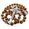 TALISMAN4U Olive Wood Rosary Beads Catholic Necklace St Saint Benedict Medal Crucifix Jerusalem Cross Gift Box, Wood