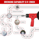 DOMINOX 23FT Handheld Electric Drain Snake, Auto Drain Auger with Cable, Portable Drain Cleaning Tool, Drain Cleaner for Toilet, Sewer, Bathroom, Sink Drain Pipes