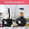Sunbeam Multi Food Processor Plus | 2-in-1 Blender & Processor, Durable Attachments for 14 Meal Prep Tasks, 2L BPA-Free Bowl, 1.5L Glass Blender Jug for Smoothies, 2 Speeds Plus Pulse, Black,LCP6000BK