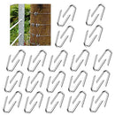VCRANONR 100 Pieces U Staples 20 x 1.3 mm Staple Nails Small Wire Loops Fence Wire U Clamp Nail Galvanised Sharp Nail Cramp, U Nails with Tips for Nets, Fence, Mesh, Chicken House Wire