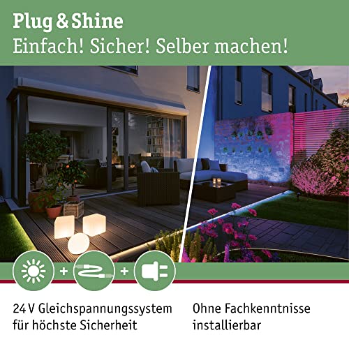 Paulmann 93689 Plug & Shine Sting LED Outdoor Light Including 3 x 6 Watt Dimmable Garden Spike Anthracite Garden Light Aluminium Outdoor 3000 K