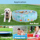 Docuwee Round Pool Cover 32", Foldable Kiddie Solar Cover Fit Dog Swimming Pool, Pets Kids Bath Tub, Inflatable Pool, Anti-UV Dustproof Pool Safety Cover with Cute Ocean Animals Pattern