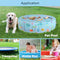 Docuwee Round Pool Cover 32", Foldable Kiddie Solar Cover Fit Dog Swimming Pool, Pets Kids Bath Tub, Inflatable Pool, Anti-UV Dustproof Pool Safety Cover with Cute Ocean Animals Pattern