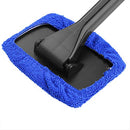 Car Cleaning Kit, Car Wash Brush with Telescopic Handle with Microfibre Pads, Car Windscreen Cleaner for Windscreen Against Fogged Car Windows