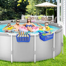 2 packs Enlarged Poolside Storage Baskets - Pool Drink Cup Holder with Bearing Up to 33Lbs for Above Ground Frame Swimming Pool Accessories with 2.3in or Less Top Rail, 15.5x14.6x7.5 inches