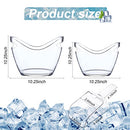 Beverage Tubs for Parties Plastic Ice Bucket for Cocktail Bar Clear Acrylic Wine Bucket with Scoops Drink Bucket Cooler for Chiller Bin for Champagne or Beer (8 L, 4 L)