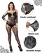 12 Pieces Women's Fishnet Lingerie Mesh Babydoll Bodysuit Lace Smock Lingerie for Women, Black, Medium