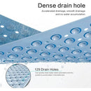 Bathtub Shower Mat Non-Slip with Suction Cups & Drain Holes Feet Massage Rubber Bath tub Mat Extra Long Machine Washable Bathroom Rug for Kids Elderly 70x36CM (Blue)