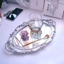 (Golden Silver) - Mirrored Tray,Decorative Mirror for Perfume Organiser Jewellery Dresser Organiser Tray and Display,Vanity Tray,Serving Tray,25cm x 36cm (Golden Silver)