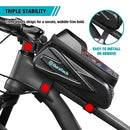 DURATECH Bike Frame Bag | Waterproof Bike Phone Holder with EVA Hard Shell | Bicycle Bag with Sensitive Touch Screen and Sun Visor | Large Capacity Bike Top Tube Bag for Phones Under 6.9''