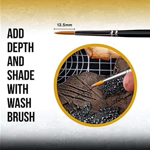 Wargames Delivered Miniature Paint Brushes-Army Painter Brushes-15 Paint Brushes for Miniature Painting-Effect, Fine Tip Detail & Dry Brushes Model Paint Brush - Acrylic Brush Set for Model Painting