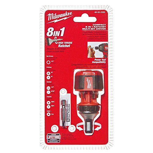 Milwaukee 48-22-2320 Compact 8IN1 Ratchet Multi Bit Driver New