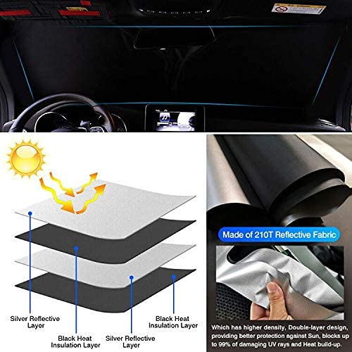KUST Windshield Sun Shade for 2019-2024 Volvo XC40 Accessories Sunshade Sun Visor Protector Foldable Blocks UV Rays Keep Your Car Cooler