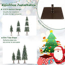 Costway Snowy Christmas Tree Set of 3, Artificial Xmas Tree with 129/231/ 369 PVC Branch Tips & 50/100/ 150 Warm White LED Lights, Pre-Lit Slim Xmas Decoration Tree, 90cm/120cm/150cm