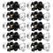 Orger 10 Pack Crystal Privacy Door Knobs, Clear Glass Knob with Faceted Diamond Shape, Black Door Lock for Bed/Bath Interior Door, Keyless Door Handles with Zinc Alloy Rosette