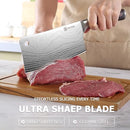 PAUDIN Cleaver Knife, Ultra Sharp Meat Cleaver 7 Inch, High Carbon Stainless Steel Butcher Knife with Wooden Handle, Chinese Cleaver for Meat Cutting Vegetable Slicing