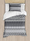 Ambesonne Grey Duvet Cover Set Twin Size, Nordic Snowflake Knit Patterns Scandinavian Motifs Traditional and Modern Print, Decorative 2 Piece Bedding Set with 1 Pillow Sham, Gray White Black