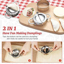 [13 Pieces Upgraded] 6 Pieces Ravioli Maker Cutter Stamp Set with Wooden Handle Four Shapes and 7 Pieces Stainless Steel Dumplings Maker Three Sizes–For Ravioli, Pasta, Dumplings, Lasagna, Pierogi