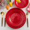 ZAROCRUS Christmas Red 18pcs Melamine Dinnerware Set, Service for 6, Lightweight & Durable Outdoor Modern Melamine Dishes Dinnerware Sets, Indoor and Outdoor Use, Dishwasher Safe. Solid Red