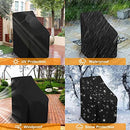 EASYBUYTECH Stacking Outdoor Chair Cover Waterproof, Outdoor Patio Furniture Covers Stacked Chairs 210D, Lounge Chair Covers Outdoor Stack Chairs for All Weather Protection, Black