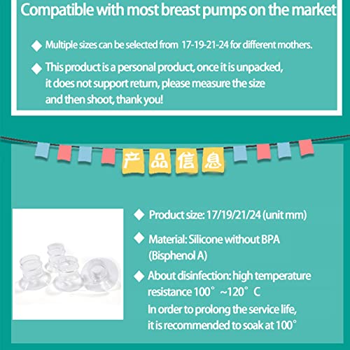 Flange Insert Shield - Hands Free Breast Pump Accessories,17/19/21/24mm Collection Cup for Three-Way & Wearable Breast Pump