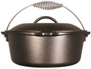 Lodge L8DO3 Cast Iron Dutch Oven, Pre-Seasoned, 5-Quart, Black
