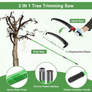 SMONTER 26Ft Tree Pruner Pole Saw for Tree Trimming Manual Branches Trimmer Extendable Pole Saw Cutting Set Garden Tools