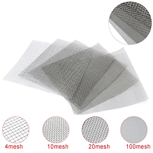 3Pcs 304 Stainless Steel Woven Wire Mesh 4 Mesh Metal Screen Mesh, Air Vent Mesh, Filter Fine Mesh, 20x30cm/7.87x11.8inch