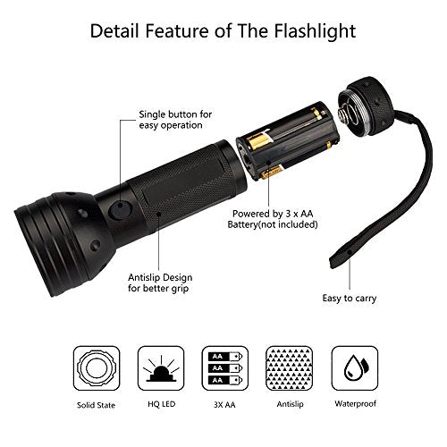 OZSTOCK® 51 LED UV Flashlight 395 nM Ultraviolet Blacklight Aluminum Torch Light Lamp