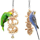 7-Piece Wooden Bird Chewing Toy，Parrot cage Foraging Hanging Toy, Suitable for Cockatiels, Conures, Finches, Parrots, Macaws, Parrots, Lovebirds