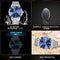 LIGE Watch for Men Fashion Elegant Analog Quartz Watch for Male Casual Waterproof Silver Stainless Steel Calendar Luxury Business Gents Dress Wristwatch Blue Round Dial